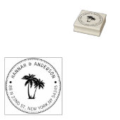 Aangepaste adresstempel, palmstructuur 	rubberstempel (Gestempeld)