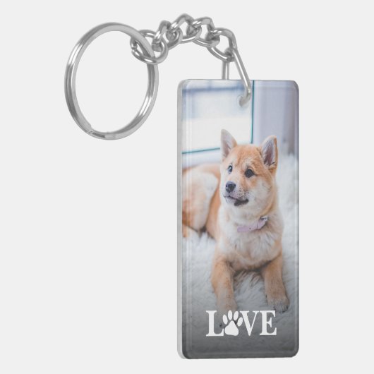 Aangepaste Afbeelding Dog Love Paw Quote Tekst Sleutelhanger (Voorkant Links)