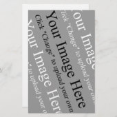 Aangepaste afbeelding en Tekst Sjabloon voor Stati Briefpapier (Voorkant / Achterkant)