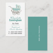 Aangepaste afbeelding met Mint en White Au Pair Visitekaartje (Voorkant / Achterkant)