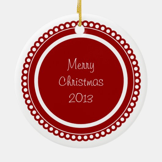 Aangepaste afbeelding met rode opgerolde cirkelvor keramisch ornament (Achterkant)