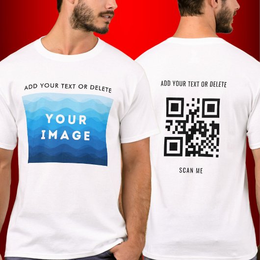 Aangepaste Afbeelding tekst en QR Code Scan toevoe T-shirt