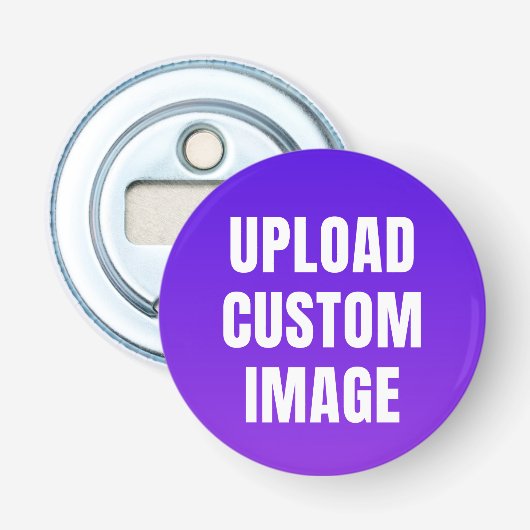 Aangepaste afbeelding uploaden - Voeg uw eigen toe Button Flesopener (Voorkant)