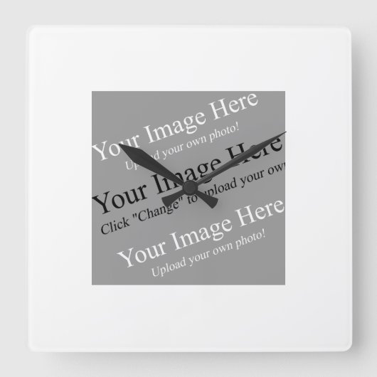 Aangepaste Afbeeldingen wandklok Vierkante Klok (Voorkant)