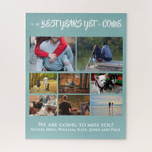 Aangepaste afboeking van foto's | 8 schemerig blau legpuzzel (Verticaal)