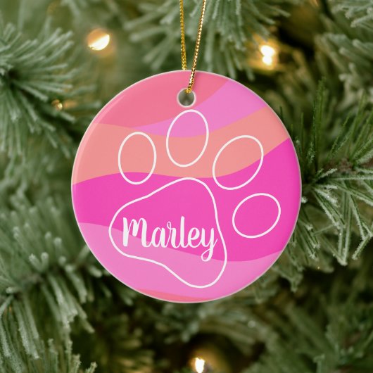 Aangepaste afdruk Pet Paw Keramisch Ornament (Boom)