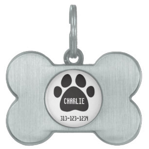 Aangepaste afdruk Pet Tag/Paw Huisdieren Naamplaatje