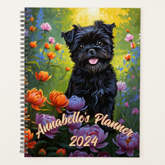 Aangepaste Affenpinscher Planner, Natuur-geïnspire Planner (Voorkant)