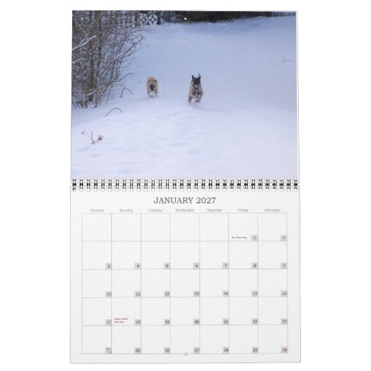 Aangepaste afgedrukte agenda kalender (Jan 2027)