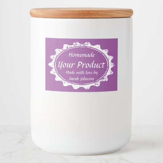 Aangepaste afgedrukte inblikken sjabloon mason ja voedselcontainer etiket (Voorkant)