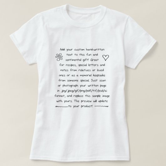 Aangepaste afhandeling t-shirt (Design voorkant)