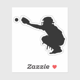 Aangepaste afkorting Baseball Catcher Sticker