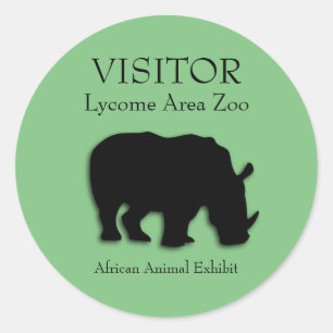 Aangepaste Afrikaanse Neushoorn Groene Stickers