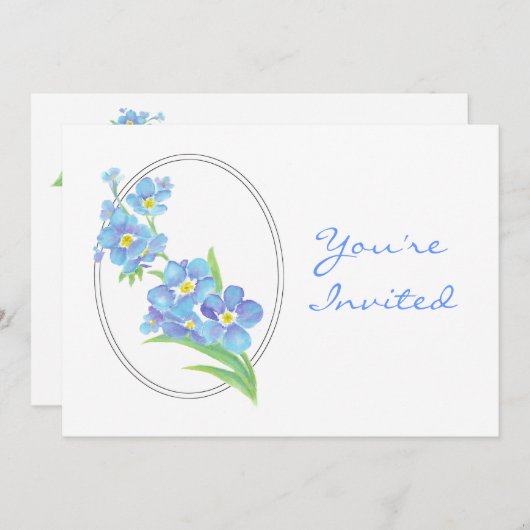 Aangepaste Afscheidsfeest Uitnodigen Vergeet mij n Kaart (Voorkant / Achterkant)