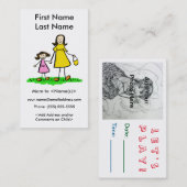 Aangepaste afspeeldatumkaarten voor mama en dochte contactkaartje (Voorkant / Achterkant)