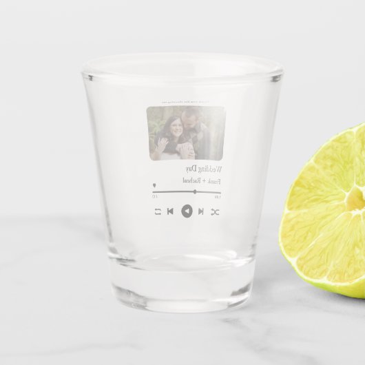 Aangepaste afspeellijst voor fotomuziek voor paren shot glas (Achterkant)