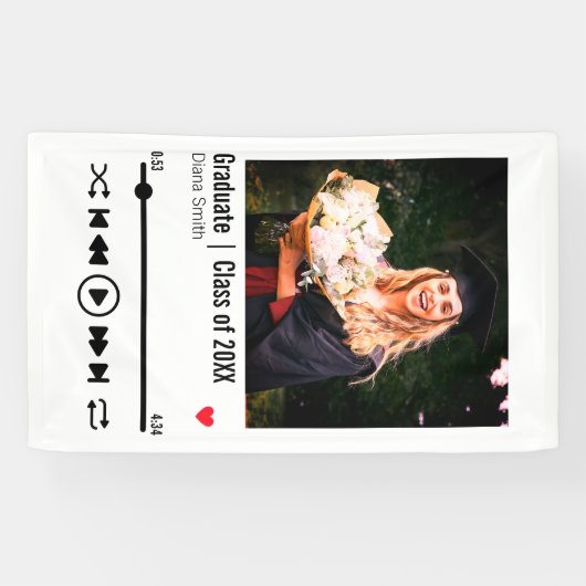 Aangepaste afspeellijst voor foto's op Afstuderen Spandoek (Horizontaal)