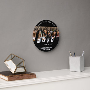 Aangepaste afstudeercadeau foto wandklok ronde klok