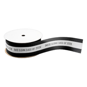 Aangepaste afstudeerlint Zwart Wit Grosgrain Lint