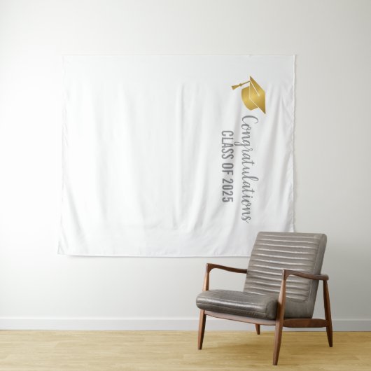 Aangepaste Afstuderen banner Wandkleed (In Situ (horizontaal))