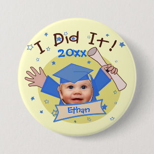 Aangepaste Afstuderen Button van School Boy