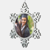 Aangepaste Afstuderen foto Tin Sneeuwvlok Ornament (Rechts)