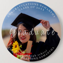 Aangepaste Afstuderen Fototekst Ronde Button