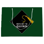 Aangepaste Afstuderen Groene Grote Gift Bag Groot Cadeauzakje (Voorkant)