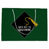 Aangepaste Afstuderen Groene Grote Gift Bag Groot Cadeauzakje (Achterkant)