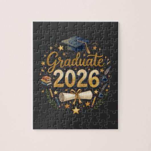 Aangepaste afstuderen Klas van 2026 Gepersonalisee Legpuzzel (Verticaal)