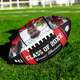 Aangepaste Afstuderen Klasse van Senior 3 Foto Foo American Football