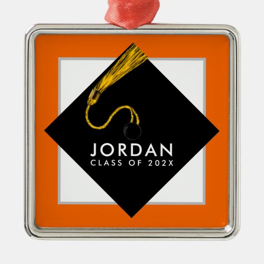 Aangepaste Afstuderen Metalen Ornament (Voorkant)