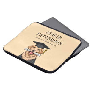 Aangepaste Afstuderen Schattigee Golden Retriever Laptop Sleeve