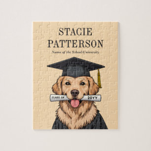 Aangepaste Afstuderen Schattigee Golden Retriever Legpuzzel