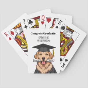 Aangepaste Afstuderen Schattigee Golden Retriever  Pokerkaarten