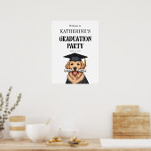 Aangepaste Afstuderen Schattigee Golden Retriever Poster (Keuken)
