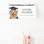 Aangepaste Afstuderen Schattigee Golden Retriever  Spandoek (Insitu)