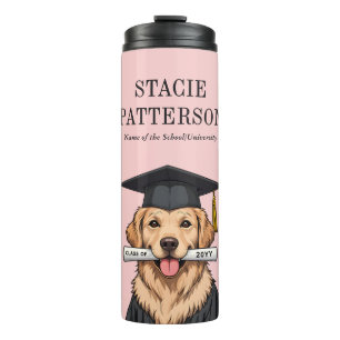 Aangepaste Afstuderen Schattigee Golden Retriever Thermosbeker
