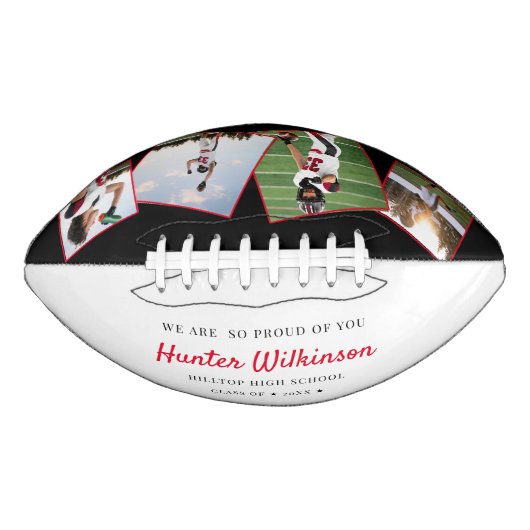 Aangepaste Afstuderen Senior Photo Football (Voorkant)