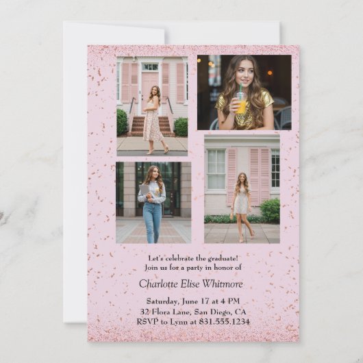 Aangepaste Afstuderen Uitnodiging en aankondigings (Achterkant)