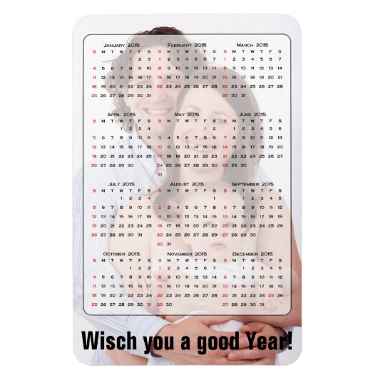 Aangepaste agenda + uw eigen foto/achtergrondafbee magneet (Verticaal)