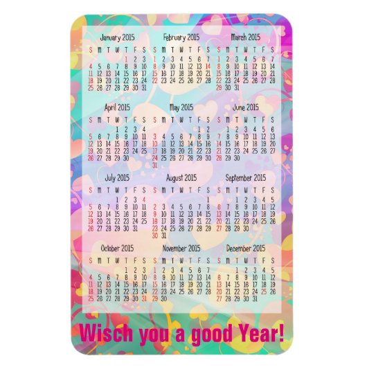 Aangepaste agenda + uw eigen foto/achtergrondafbee magneet (Verticaal)