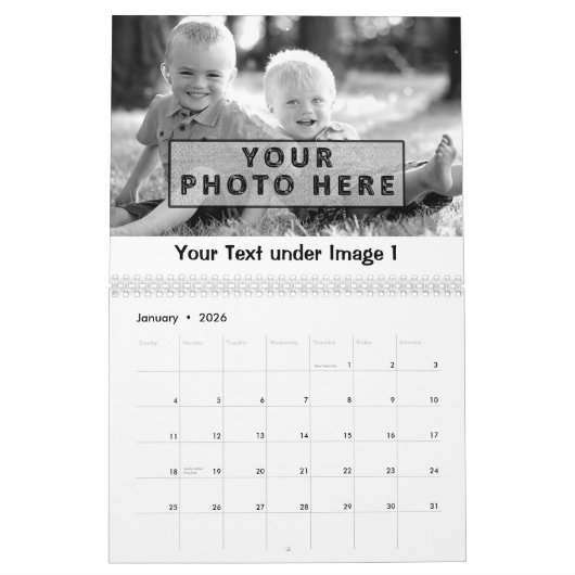 Aangepaste agenda's met JOUW NAAM en FOTO's Kalender (Jan 2026)