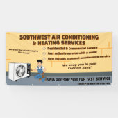 Aangepaste airconditioning verwarming HVAC groot Spandoek (Horizontaal)