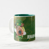 Aangepaste Airedale Terrier Gold St. Patricks Day Tweekleurige Koffiemok (Voorkant links)
