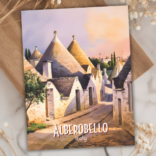 Aangepaste Alberobello Trulli Huis Waterverf Reize Briefkaart