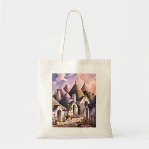 Aangepaste Alberobello Trulli Huizen Italië Aquare Tote Bag