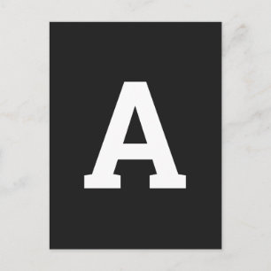 Aangepaste alfabet   Minimalistisch zwart-modern Briefkaart