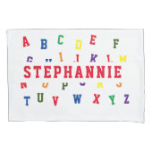 Aangepaste Alfabet Pillowcase Kussensloop (Voorkant)