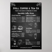 Aangepaste algemene prijzen koffie menu krijtbord  poster (Voorkant)